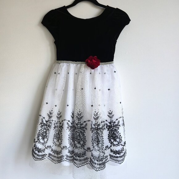 Jona Michelle Girls' Special Occasion Dress Black and White Size 8 - Picture 1 of 9